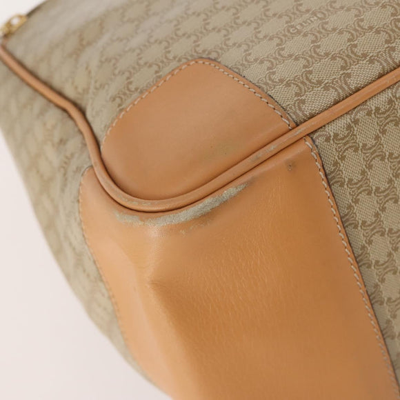CELINE Macadam Canvas Hand Bag PVC Beige Gold Auth 175583A
