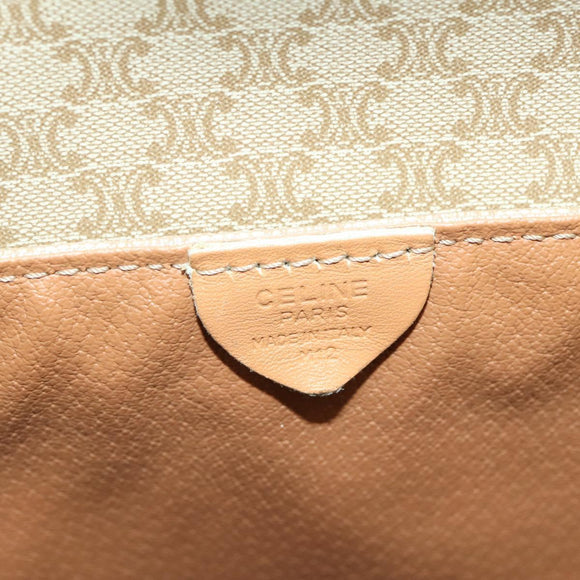 CELINE Macadam Canvas Hand Bag PVC Beige Gold Auth 175583A