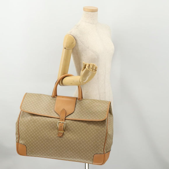 CELINE Macadam Canvas Hand Bag PVC Beige Gold Auth 175583A