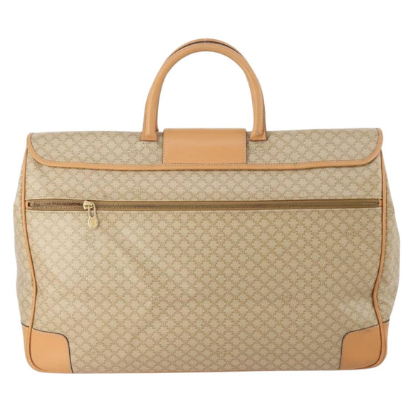 CELINE Macadam Canvas Hand Bag PVC Beige Gold Auth 175583A