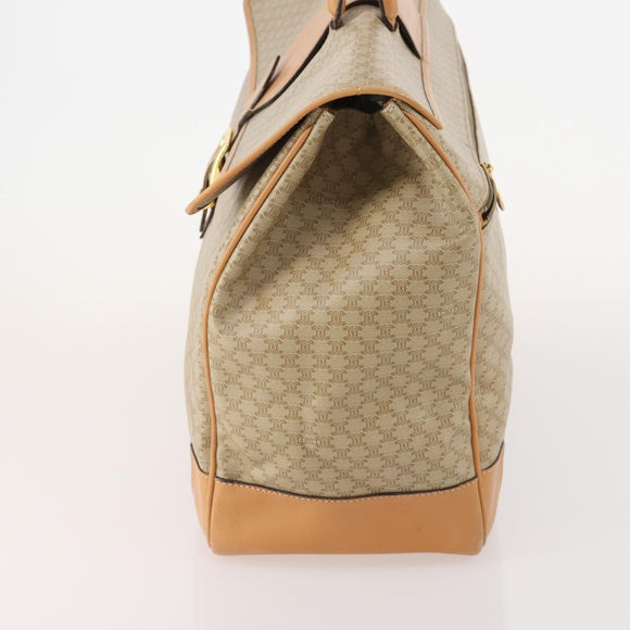 CELINE Macadam Canvas Hand Bag PVC Beige Gold Auth 175583A