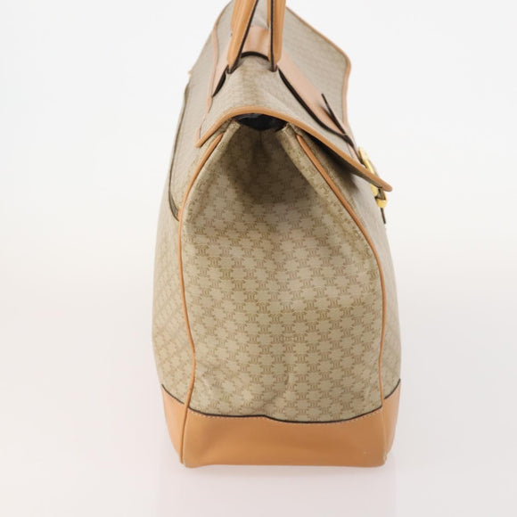 CELINE Macadam Canvas Hand Bag PVC Beige Gold Auth 175583A