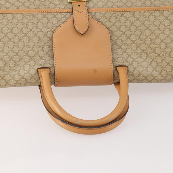 CELINE Macadam Canvas Hand Bag PVC Beige Gold Auth 175583A