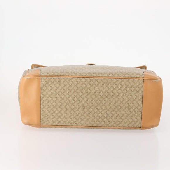 CELINE Macadam Canvas Hand Bag PVC Beige Gold Auth 175583A