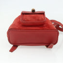 GUCCI Bamboo Backpack Suede Red Gold 003 2058 0030 Auth 175586-5