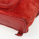 GUCCI Bamboo Backpack Suede Red Gold 003 2058 0030 Auth 175586-10
