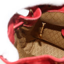 GUCCI Bamboo Backpack Suede Red Gold 003 2058 0030 Auth 175586-22