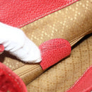 GUCCI Bamboo Backpack Suede Red Gold 003 2058 0030 Auth 175586-12