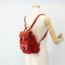 GUCCI Bamboo Backpack Suede Red Gold 003 2058 0030 Auth 175586-26