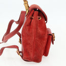 GUCCI Bamboo Backpack Suede Red Gold 003 2058 0030 Auth 175586-3