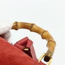 GUCCI Bamboo Backpack Suede Red Gold 003 2058 0030 Auth 175586-8