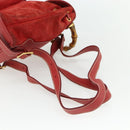 GUCCI Bamboo Backpack Suede Red Gold 003 2058 0030 Auth 175586-9