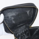 CHANEL Vanity Cosmetic Pouch Caviar Skin Black Gold CC Auth 175587-15