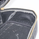CHANEL Vanity Cosmetic Pouch Caviar Skin Black Gold CC Auth 175587-17