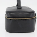CHANEL Vanity Cosmetic Pouch Caviar Skin Black Gold CC Auth 175587-4