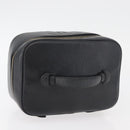 CHANEL Vanity Cosmetic Pouch Caviar Skin Black Gold CC Auth 175587-6