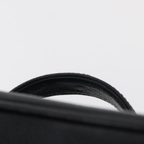 CHANEL Vanity Cosmetic Pouch Caviar Skin Black Gold CC Auth 175587