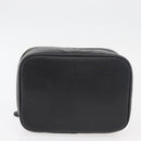 CHANEL Vanity Cosmetic Pouch Caviar Skin Black Gold CC Auth 175587-9