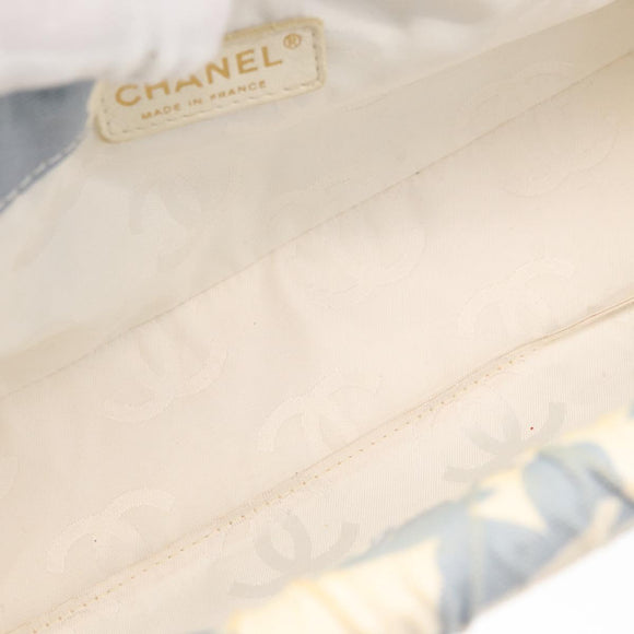 CHANEL COCO Mark Chain Shoulder Bag Canvas Light Blue Gold CC Auth 175589A