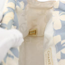 CHANEL COCO Mark Chain Shoulder Bag Canvas Light Blue Gold CC Auth 175589A-19