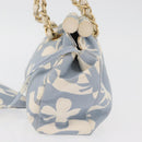 CHANEL COCO Mark Chain Shoulder Bag Canvas Light Blue Gold CC Auth 175589A-3