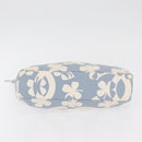 CHANEL COCO Mark Chain Shoulder Bag Canvas Light Blue Gold CC Auth 175589A-5