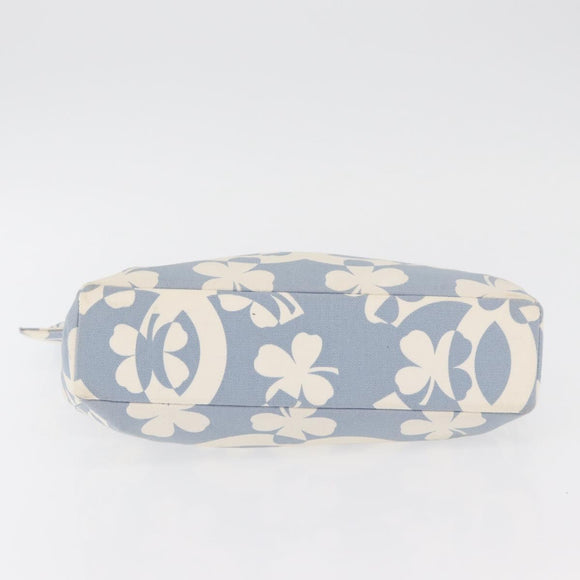CHANEL COCO Mark Chain Shoulder Bag Canvas Light Blue Gold CC Auth 175589A
