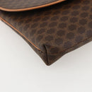 CELINE Macadam Canvas Horse Carriage Bag PVC Leather Brown Gold Auth 175596A-14