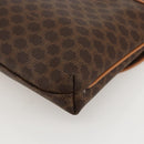 CELINE Macadam Canvas Horse Carriage Bag PVC Leather Brown Gold Auth 175596A-15
