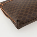 CELINE Macadam Canvas Horse Carriage Bag PVC Leather Brown Gold Auth 175596A-16