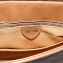 CELINE Macadam Canvas Horse Carriage Bag PVC Leather Brown Gold Auth 175596A-18