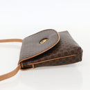 CELINE Macadam Canvas Horse Carriage Bag PVC Leather Brown Gold Auth 175596A-3