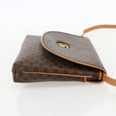 CELINE Macadam Canvas Horse Carriage Bag PVC Leather Brown Gold Auth 175596A-4