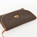 CELINE Macadam Canvas Horse Carriage Bag PVC Leather Brown Gold Auth 175596A-6