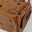 MCM Logogram Vicetos Mini Boston Bag PVC 2way Brown Gold Auth 175597-10