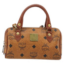MCM Logogram Vicetos Mini Boston Bag PVC 2way Brown Gold Auth 175597-13