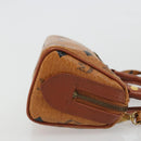 MCM Logogram Vicetos Mini Boston Bag PVC 2way Brown Gold Auth 175597-3