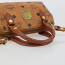 MCM Logogram Vicetos Mini Boston Bag PVC 2way Brown Gold Auth 175597-7