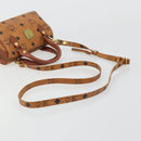 MCM Logogram Vicetos Mini Boston Bag PVC 2way Brown Gold Auth 175597-9