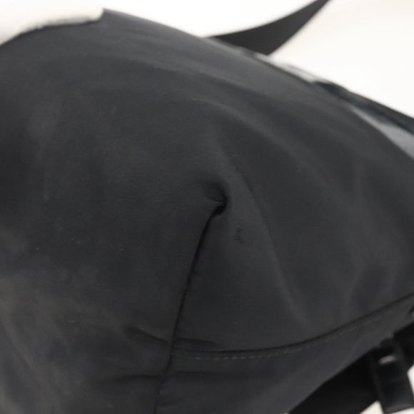 PRADA Shoulder Bag Nylon Black Silver Auth 175598