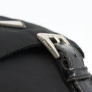 PRADA Shoulder Bag Nylon Black Silver Auth 175598-8