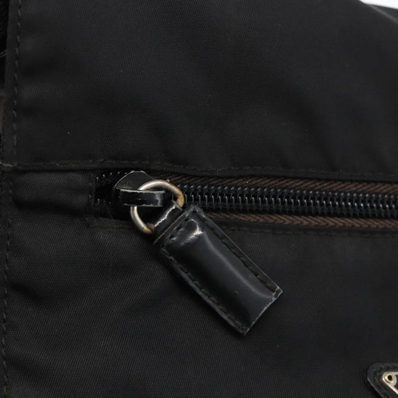 PRADA Shoulder Bag Nylon Black Silver Auth 175598