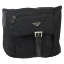 PRADA Shoulder Bag Nylon Black Silver Auth 175598-1