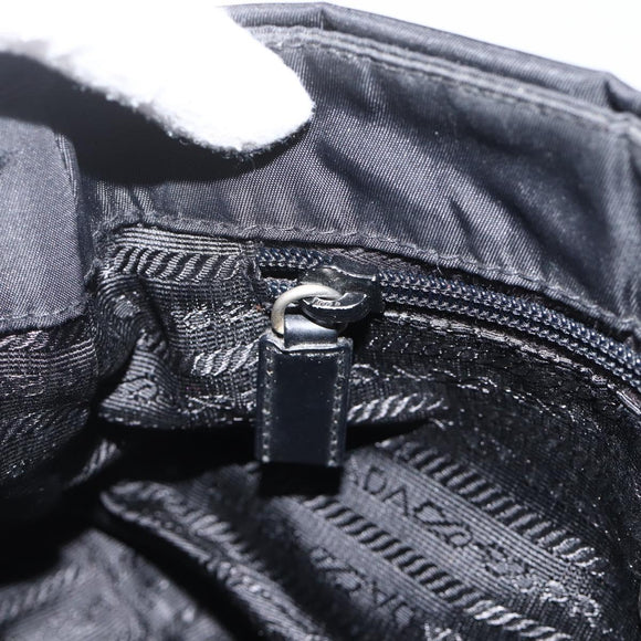 PRADA Shoulder Bag Nylon Black Silver Auth 175598