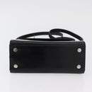 Salvatore Ferragamo Gancini Bag Patent leather 2way Black Silver Auth 175600A-5
