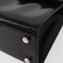 Salvatore Ferragamo Gancini Bag Patent leather 2way Black Silver Auth 175600A-16