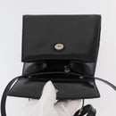 Salvatore Ferragamo Gancini Bag Patent leather 2way Black Silver Auth 175600A-10