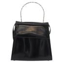 Salvatore Ferragamo Gancini Bag Patent leather 2way Black Silver Auth 175600A-13