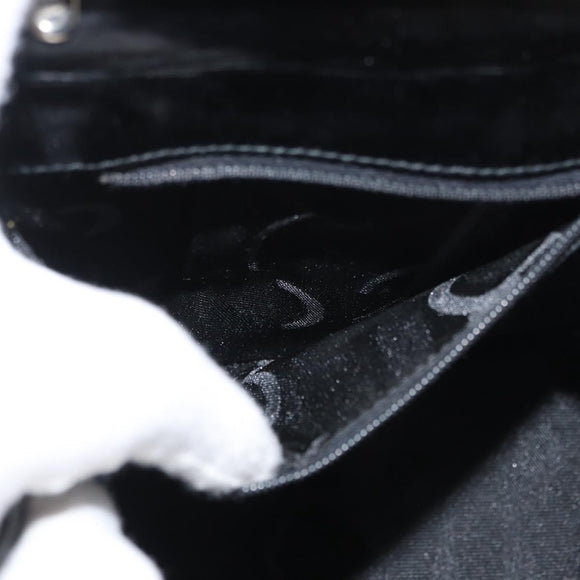 Salvatore Ferragamo Gancini Bag Patent leather 2way Black Silver Auth 175600A