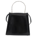 Salvatore Ferragamo Gancini Bag Patent leather 2way Black Silver Auth 175600A-2